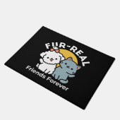 フォーフリ実在ー・フレンズ | かわいい猫とドッグデュオ ドアマット (アングル)