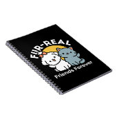 フォーフリ実在ー・フレンズ | かわいい猫とドッグデュオ ノートブック (右側)