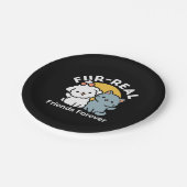 フォーフリ実在ー・フレンズ | かわいい猫とドッグデュオ ペーパープレート (アングル)