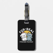 フォーフリ実在ー・フレンズ | かわいい猫とドッグデュオ ラゲッジタグ (裏面縦)