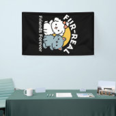 フォーフリ実在ー・フレンズ | かわいい猫とドッグデュオ 横断幕 (トレードショー)