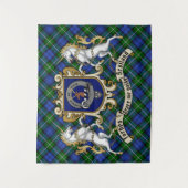 フォーブスクランバッジ&ユニコーン付き/タータンチェック タペストリー (正面)