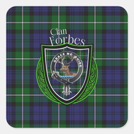 フォーブスコティッシュクランタータンチェックとクレスト スクエアシール (正面)