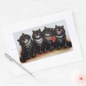 フォーブラックキャッツヴィンテージイラストレーションバイルイワーイン 長方形シール (封筒)