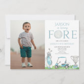 フォーブルーゴルフ写真4th第4バースデーパーティー 招待状 (正面)