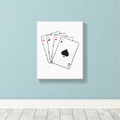 フォープレットアーストランプのポーカーカードatトランプのポーカー キャンバスプリント (インサイチュ (ウッドフロア))