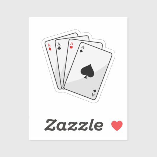 フォープレットアーストランプのポーカーカードatトランプのポーカー シール (シート)