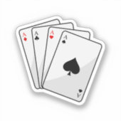 フォープレットアーストランプのポーカーカードatトランプのポーカー シール (正面)