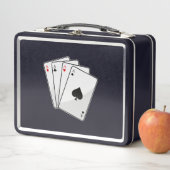 フォープレットアーストランプのポーカーカードatトランプのポーカー メタルランチボックス (インサイチュ)