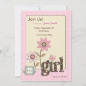 フォーベビーガール招待状 招待状 (裏面)