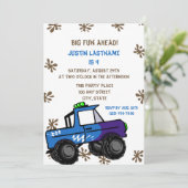 フォーホイールトラック誕生日 招待状 (スタンド正面)