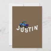 フォーホイールトラック誕生日 招待状 (裏面)