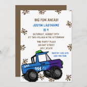 フォーホイールトラック誕生日 招待状 (正面/裏面)