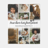 フォーポーズ犬のオーナーフォトフリースブランケット フリースブランケット (正面)