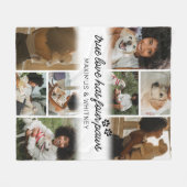 フォーポーズ犬のオーナーフォトフリースブランケット フリースブランケット (正面(横))