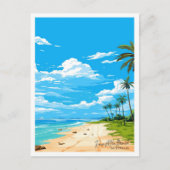 フォーマイルビーチオーストラリア旅行イラストレーション ポストカード (正面)