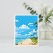 フォーマイルビーチオーストラリア旅行イラストレーション ポストカード (スタンド正面)