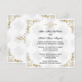 フォーマルでエレガントなゴールドアクセントの花柄結婚式招待状 招待状 (正面/裏面)