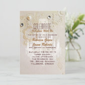 フォーマルでエレガントなスワールシャンデリア vintage ウェディング 招待状 (スタンド正面)