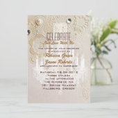 フォーマルでエレガントな渦巻き模様のパリスタイルのヴィンテージウェディング 招待状 (スタンド正面)