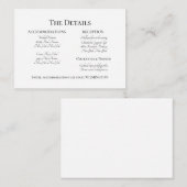 フォーマルでエレガントな結婚式の招待状 黒いテキスト エンクロージャーカード (正面/裏面)