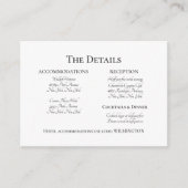 フォーマルでエレガントな結婚式の招待状 黒いテキスト エンクロージャーカード (正面)