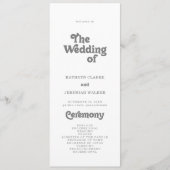 フォーマルでシンプルなティー丈の結婚式 プログラム (正面)