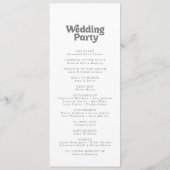 フォーマルでシンプルなティー丈の結婚式 プログラム (裏面)