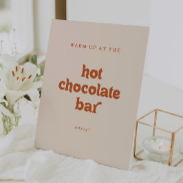 フォーマルでシンプルなテラコッタのホットチョコレートバー 台座サイン