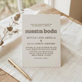 フォーマルでシンプルなNuestra Bodaウェディング 招待状