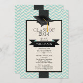 フォーマルでモダンなシェブロンの卒業のパーティの招待状 招待状 (正面/裏面)