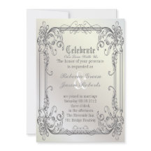 フォーマルで優雅な渦巻き パールホワイト ヴィンテージ ウェディング