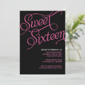 フォーマルで黒い菓子16の招待状 招待状 (スタンド正面)