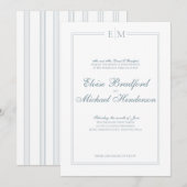 フォーマルなイニシャル ウェディング招待状 招待状 (正面/裏面)