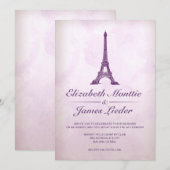 フォーマルなエッフェル塔の結婚式招待状 招待状 (正面/裏面)