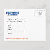 フォーマルなオバマの就任式のパーティの招待状- インビテーションポストカード (裏面)