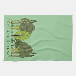 フォーマルなコラードの緑 キッチンタオル