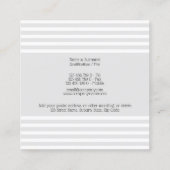 フォーマルなシックな馬が引くキャリッジ灰色白のストライブ柄 スクエア名刺 (裏面)