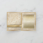 フォーマルなシャンパンゴールドのダマスク結婚式 サンキューカード (内部)