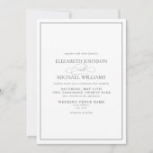 フォーマルなセージグリーンのクラシックスクリプト結婚式 招待状 (正面)