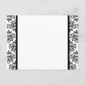 フォーマルなダマスク柄のパーティー　ブラック・レッド・ホワイト インビテーションポストカード (裏面)