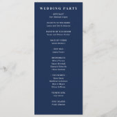フォーマルなネイビーの結婚式典礼 プログラム (裏面)