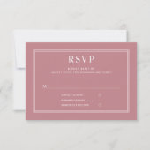 フォーマルなピンクの結婚式RSVPカード 出欠カード (正面)