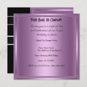 フォーマルなブラックタイの誕生日パーティー招待状 招待状 (正面/裏面)