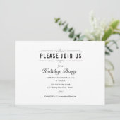 フォーマルなブラック＆ホワイトのホリデーパーティー 招待状 (スタンド正面)