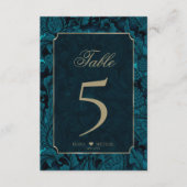 フォーマルなペイズリーのテーブルナンバー ダークテール ID767 招待状 (正面)
