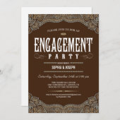 フォーマルなペイズリーの婚約パーティの招待状 招待状 (正面/裏面)