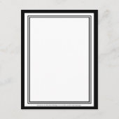 フォーマルなモノグラムの返信カード ブラック 出欠カード (裏面)