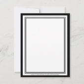 フォーマルなモノグラムの返信カード ブラック 出欠カード (裏面)