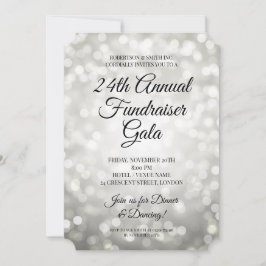 フォーマルな企業ファンドレイザーパーティー シルバーライト 招待状